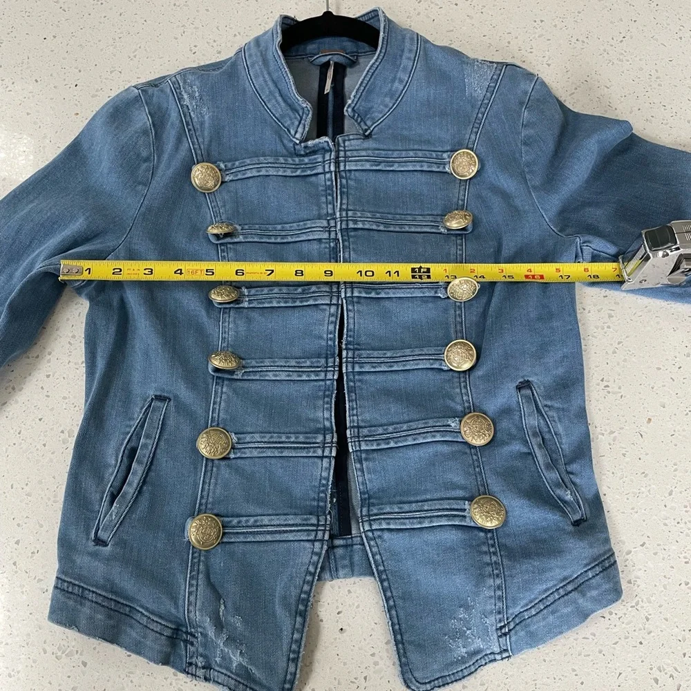 Free People Military Style Denim Jacket - Picture 7 of 9